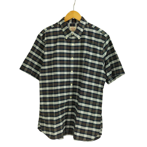 ブルックスブラザーズレッドフリース BROOKS BROTHERS REDFLEECE タータンチェック ロゴ刺繍 S/S ボタンダウン シャツ メンズ import:L